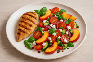Grillad kycklingfilé med sommarsallad och nektariner